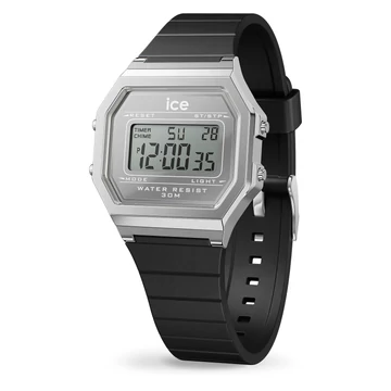 Ice-Watch Ice Digit Retro Black Silver Small óra - 022735