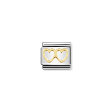 Nomination "Dupla szív" charm - 030116-03