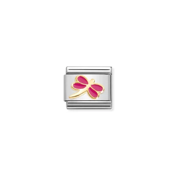 Nomination "Fukszia rózsaszín szitakötő" charm - 030285-57