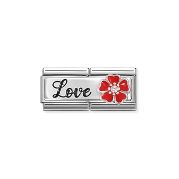 Nomination "Love piros virág" dupla charm - 330734-14