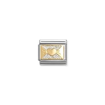 Nomination "Glitteres szív" charm - 030224-11