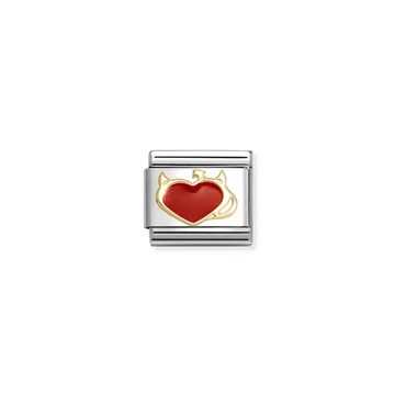 Nomination "Ördögi Piros szív" charm - 030207-51