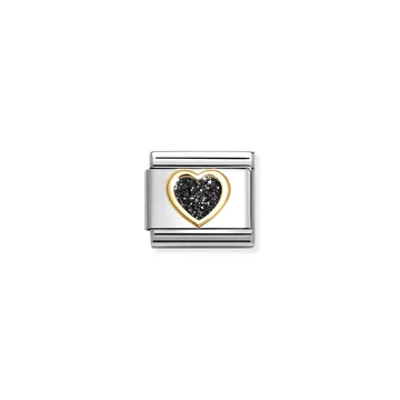 Nomination "Fekete szív" charm - 030220-10