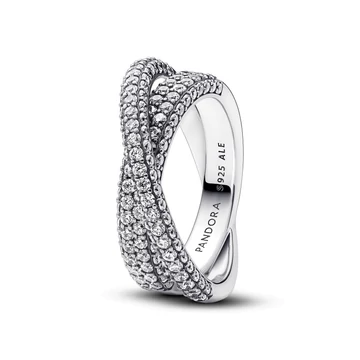Pandora időtlen összefonódó pavé karika gyűrű 50-es méret - 193022C01-50