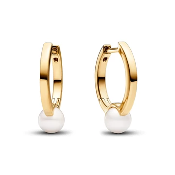 Pandora 14k aranyozott édesvízi tenyésztett gyöngyös karika fülbevaló - 263170C01