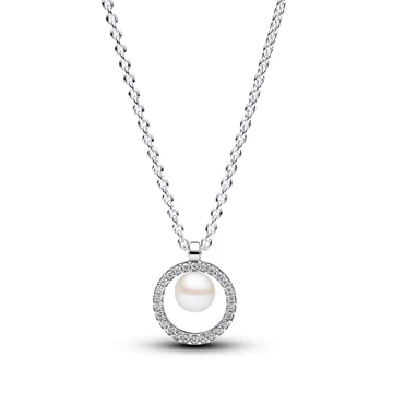 Pandora pavé karikás édesvízi tenyésztett gyöngyös nyaklánc - 393165C01-45