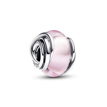 Pandora körbeölelt rózsaszín muránói üveg charm- 793241C00