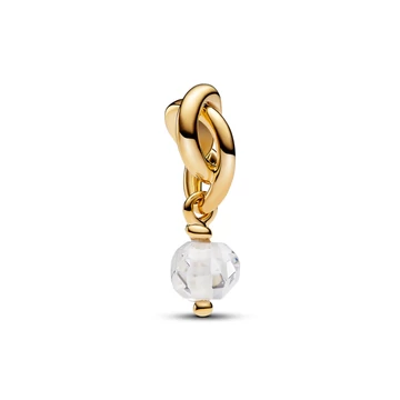 Pandora 14k aranyozott fazettált áttetsző örökkévalóság kör függő charm - 763462C04