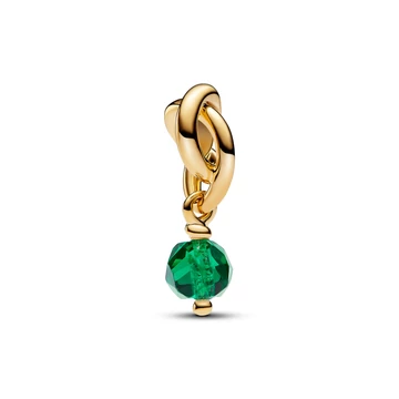 Pandora 14k aranyozott fazettált zöld örökkévalóság kör függő charm - 763462C05