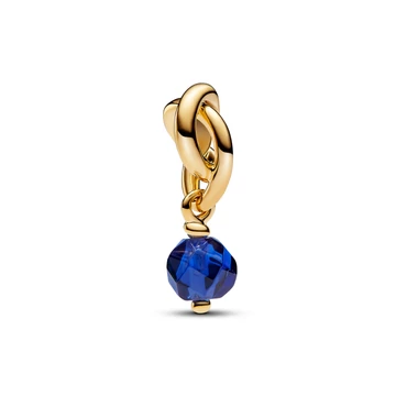 Pandora 14k aranyozott fazettált kék örökkévalóság kör függő charm - 763462C09