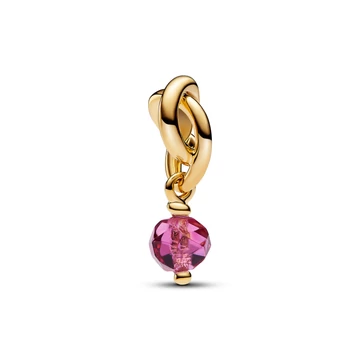 Pandora 14k aranyozott fazettált rózsaszín örökkévalóság kör függő charm - 763462C10