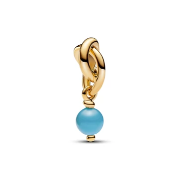 Pandora 14k aranyozott türkizkék örökkévalóság kör függő charm - 763462C12