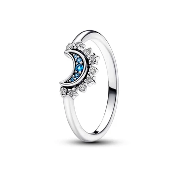 Pandora Égszínkék szikrázó hold gyűrű 52-es méret - 192675C01-52