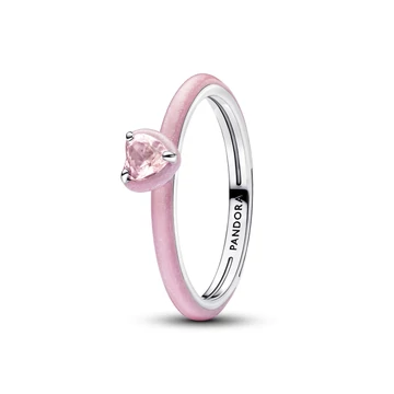 Pandora Me Rózsaszín csakra szív gyűrű 48-as méret - 193088C02-48