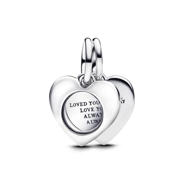 Pandora Gravírozható szív nagyító dupla függő charm - 793671C00