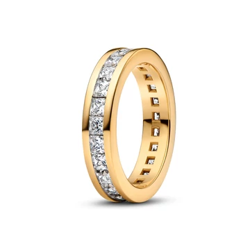 Pandora 14K aranyozott örökkévalóság csatorna foglalatú gyűrű 58-as méret - 163797C01-58