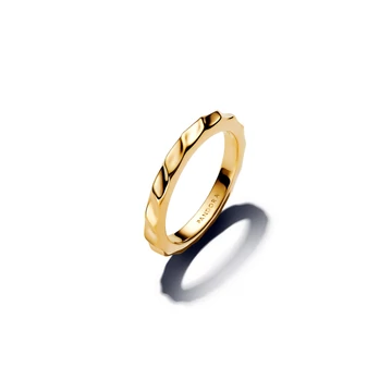 Pandora 14K aranyozott hullámos karikagyűrű 54-es méret - 163885C00-54