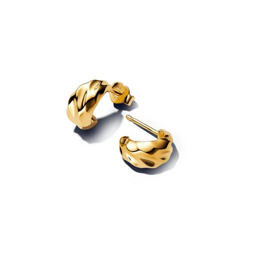 Pandora 14K aranyozott hullámos nyitott karika fülbevaló - 263873C00