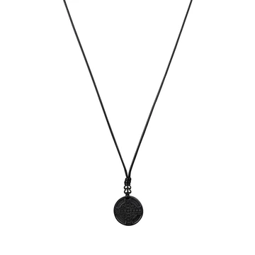STEELWEAR Santiago férfi bőr nyaklánc kereszt medállal 50 cm - SW-602