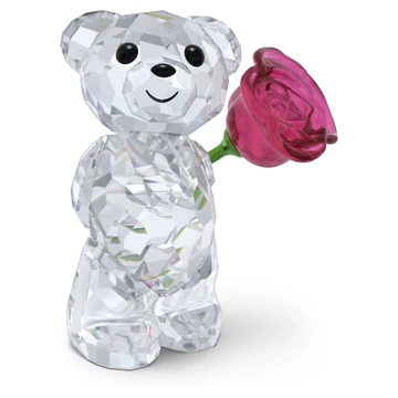 Swarovski Kris mackó rózsával kristály dísz - 5691390