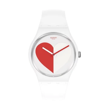 Swatch Half Red Valentin nap unisex óra - SO29Z113