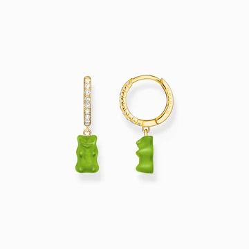 Thomas Sabo x Haribo fél pár zöld gumimaci kristályüveg karika fülbevaló - CR726-414-6