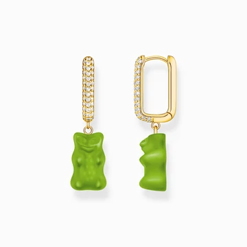 Thomas Sabo x Haribo fél pár zöld gumimaci kristályüveg karika fülbevaló - CR727-414-6