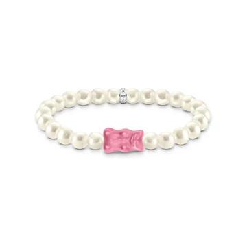 Thomas Sabo x Haribo rózsaszín gumimaci gyöngy karkötő 17 cm - A2154-082-9-L17
