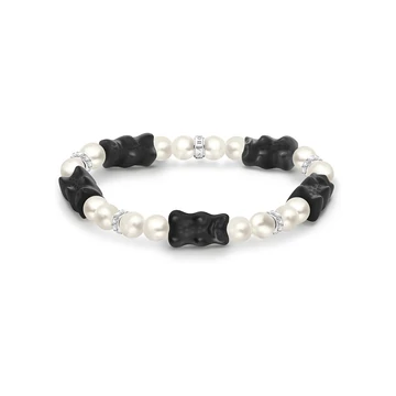 Thomas Sabo x Haribo fekete gumimaci gyöngy karkötő 19 cm - A2170-052-11-L19
