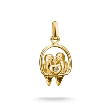 Thomas Sabo Charm Club Connect aranyozott szerelmes afrikai törpepapagáj pár charm medál - CC1240-41