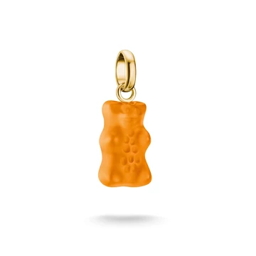 Thomas Sabo x Haribo Charm Club Connect aranyozott narancssárga gumimaci kristályüveg charm medál -