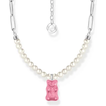 Thomas Sabo x Haribo rózsaszín gumimaci gyöngy nyaklánc 45 cm - KE2207-082-9-L45