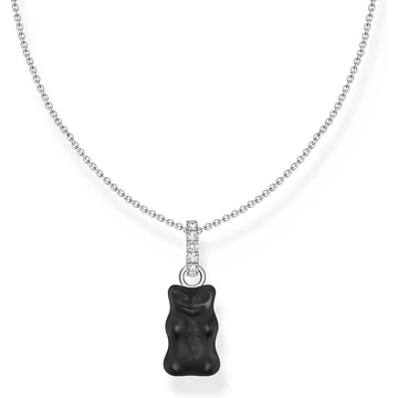 Thomas Sabo x Haribo fekete gumimaci kristályüveg nyaklánc 45 cm - KE2209-052-11-L45