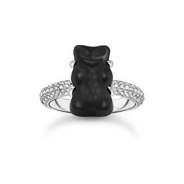 Thomas Sabo x Haribo fekete gumimaci kristályüveg gyűrű 54-es méret - TR2478-052-11-54