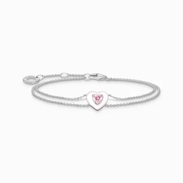 Thomas Sabo Charming Collection szív rózsaszín kövekkel karkötő 19 cm - A2091-041-9-L19
