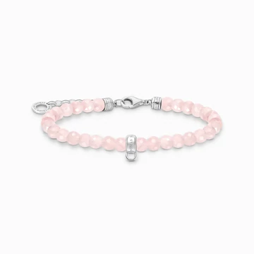 Thomas Sabo Charming Collection rózsakvarc gyöngyökkel karkötő 19 cm - A2097-034-9-L19