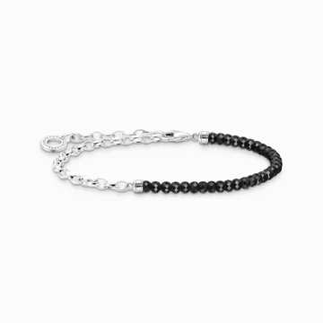 Thomas Sabo Charming Collection fekete ónix gyöngyökkel karkötő 14 cm - A2100-130-11-L14