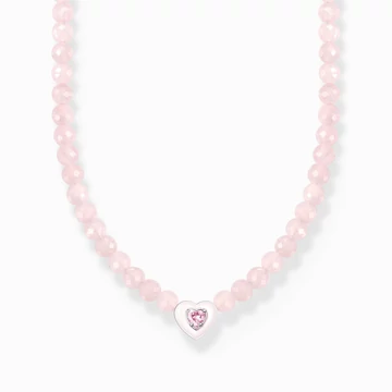 Thomas Sabo Charming Collection szív rózsakvarc gyöngyökkel nyaklánc - KE2181-035-9-L42