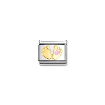 Nomination "Baba lábak rózsaszín szívvel" charm - 030272-85