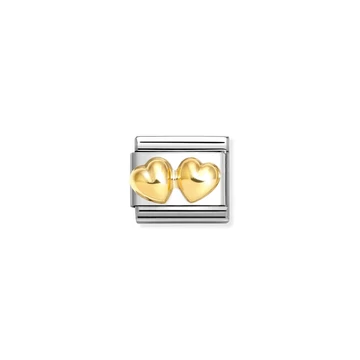 Nomination "Dupla szív" charm - 030116-23