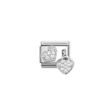 Nomination "Pávé szívek" charm - 331817-15