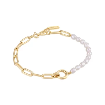 Ania Haie aranyozott ezüst karkötő 18,5 cm - B043-02G