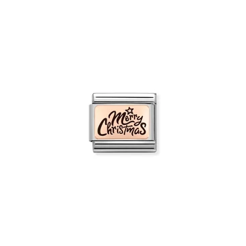 Nomination "9K Rosé Boldog Karácsonyt" charm - 430111-14