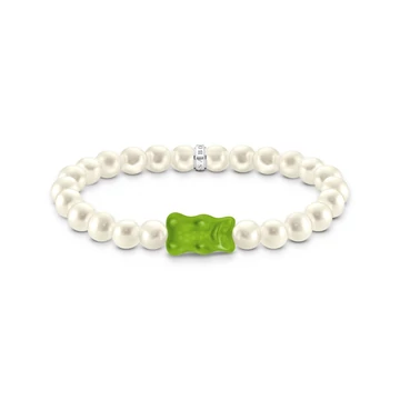 Thomas Sabo x Haribo zöld gumimaci gyöngy karkötő 17 cm - A2154-017-6-L17