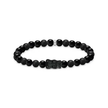 Thomas Sabo x Haribo fekete gumimaci obsidián karkötő 21 cm - A2204-017-11-L21