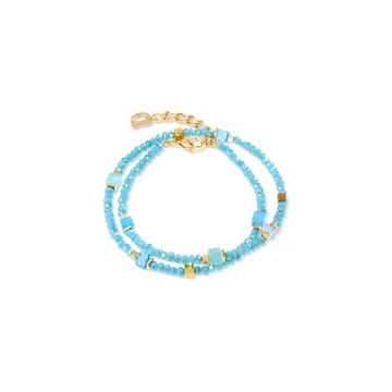 Coeur De Lion Joyful Colours Flex gold-turquoise karkötő - 4460/30-0616