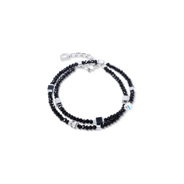 Coeur De Lion Joyful Colours Flex silver-black karkötő - 4460/30-1317