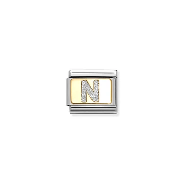 Nomination "Glitteres N betű" charm - 030291-14