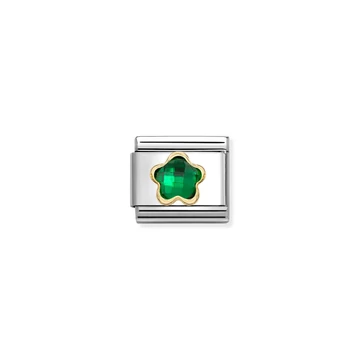 Nomination "Zöld virág " charm - 030615-004