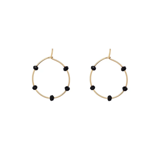 Alisia ezüst Crystal Bead Midi fülbevaló - AL1180-Oro-Nero